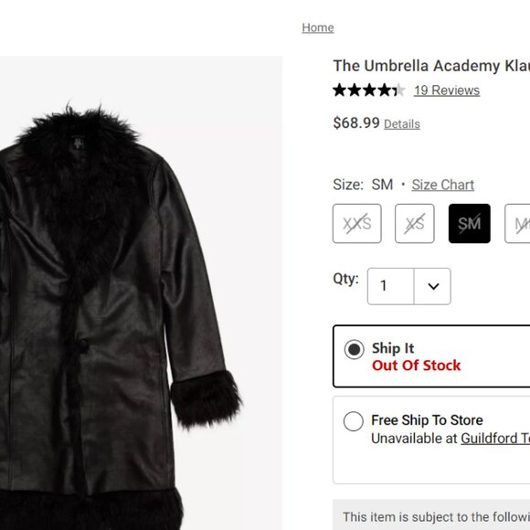 Klaus Fur Coat Umbrella Academy (Hot Topic) - Picture 3 of 3